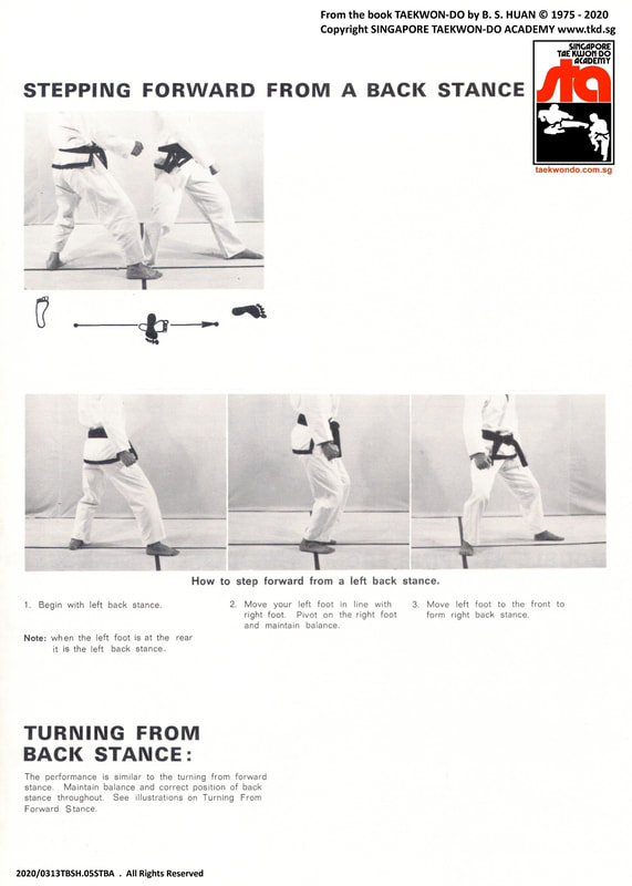 Stepping Forward Back Stance Singapore Taekwondo Academy Yishun Northpoint City Sembawang Kinex Katong Paya Lebar Geylang Haig Sims Eunos Bedok Tampines Simei East Coast Marine Parade Recognised Kids Teens Children Family Class