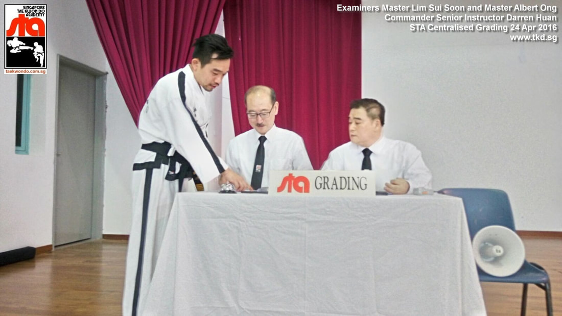 STA Grading Examiners, Master Lim Sui Soon, Master Albert Ong, Senior Instructor Darren Huan, Singapore Taekwondo Academy