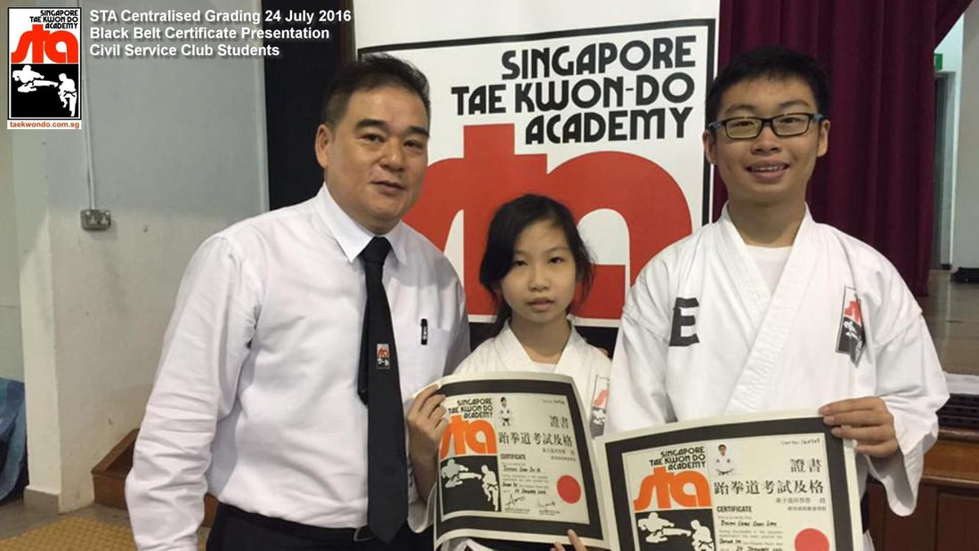 Black Belt Certificate Awards Presentation STA Centralised Grading Master Albert Ong Civil Service Club Tessensohn Balestier