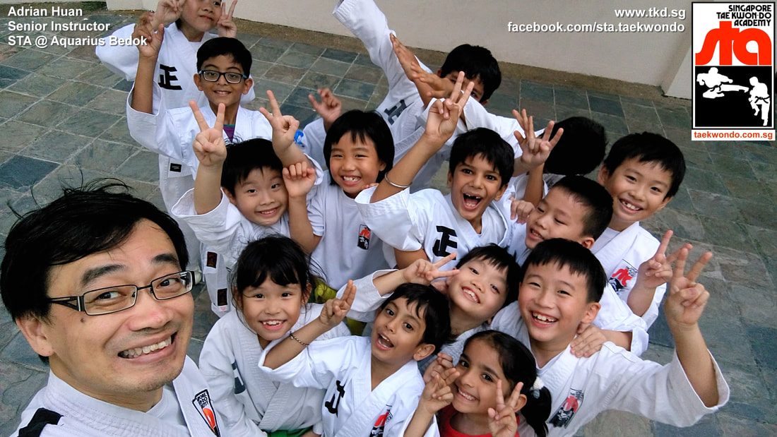 Teens Kids Children Self Defence Aquarius Class Bedok Reservoir Adrian Huan Instructor Singapore Taekwondo Academy TKD STA