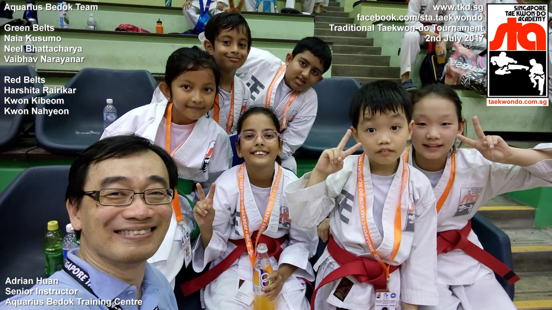 Aquarius Team Competition Tournament Kids Children Self Defence Martial Arts Bedok Reservoir Tampines East Coast Club School Adrian Huan Senior Instructor Singapore Taekwon-do Academy HQ Traditional Taekwondo STA TKD SG