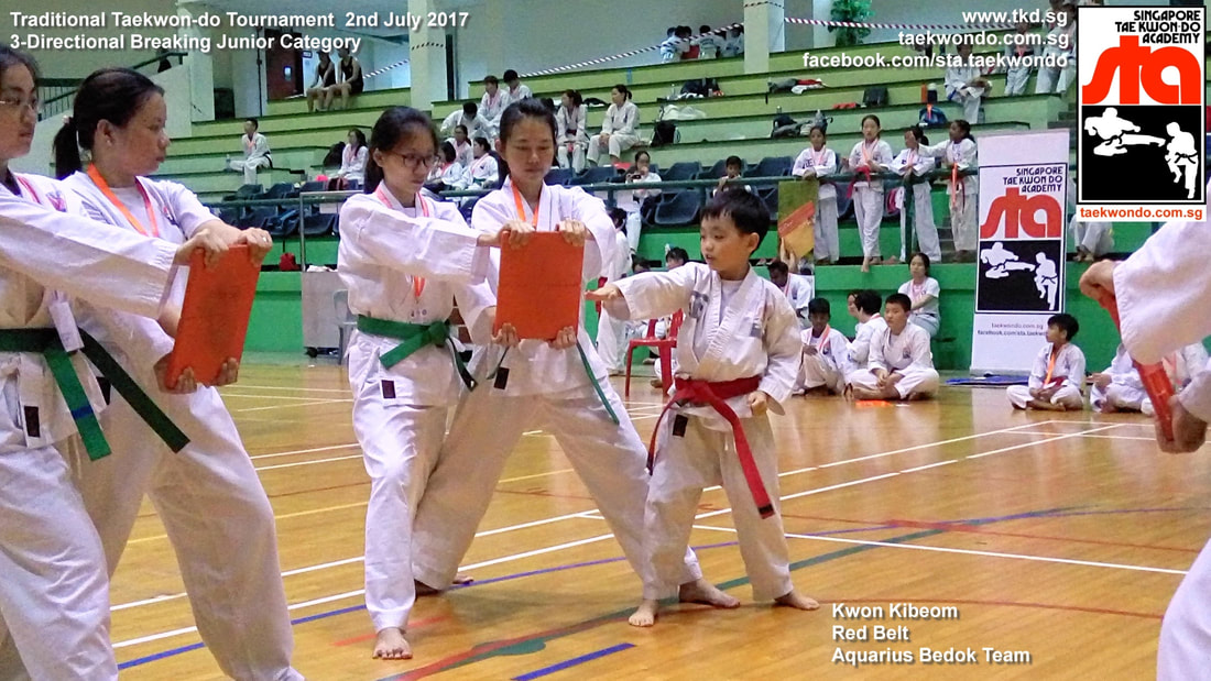 Kwon Kibeom Knife Hand Strike Board Breaking Competition Tournament Kids Children Self Defence Martial Arts Aquarius Bedok Reservoir Tampines Club School Adrian Huan Senior Instructor Singapore Taekwon-do Academy HQ Traditional Taekwondo STA TKD SG