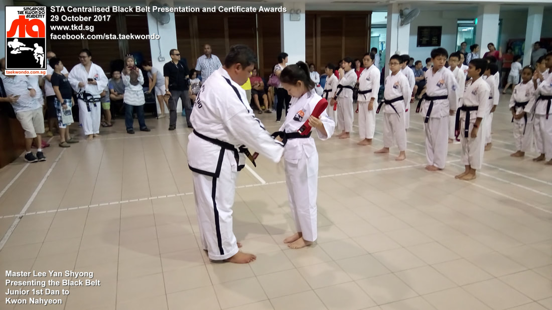 Kwon Nahyeon Black Belt Presentation and Certificate Awards STA Centralised Grading Singapore Taekwon-do Academy HQ Taekwondo