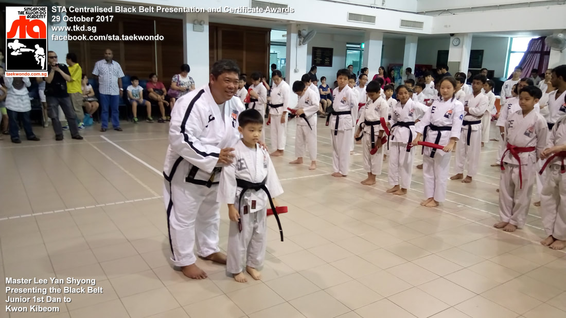 Kwon Kibeom Black Belt Presentation and Certificate Awards STA Centralised Grading Singapore Taekwon-do Academy HQ Taekwondo