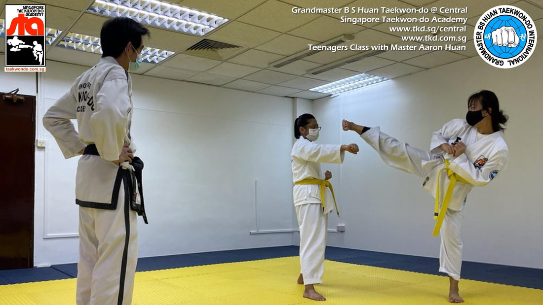 Teens Class Ladies Adults Aaron Huan Serangoon Farrer Park Kallang Rochor Novena Newton Singapore Taekwondo Academy STA TKD