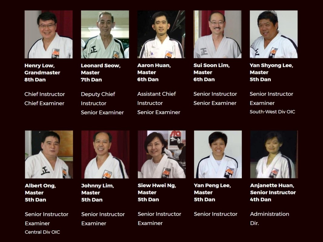The Team Singapore Taekwon-do Academy Organisation Masters Black Belts Instructors