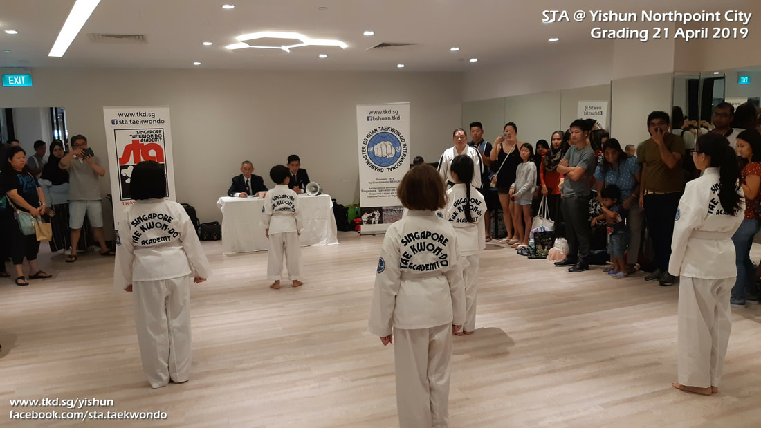 STA Grading Yishun Northpoint City Little Arts Academy Singapore Taekwondo Academy TKD Instructor Adrian Huan Grandmaster BS Huan International School 21 April 2019