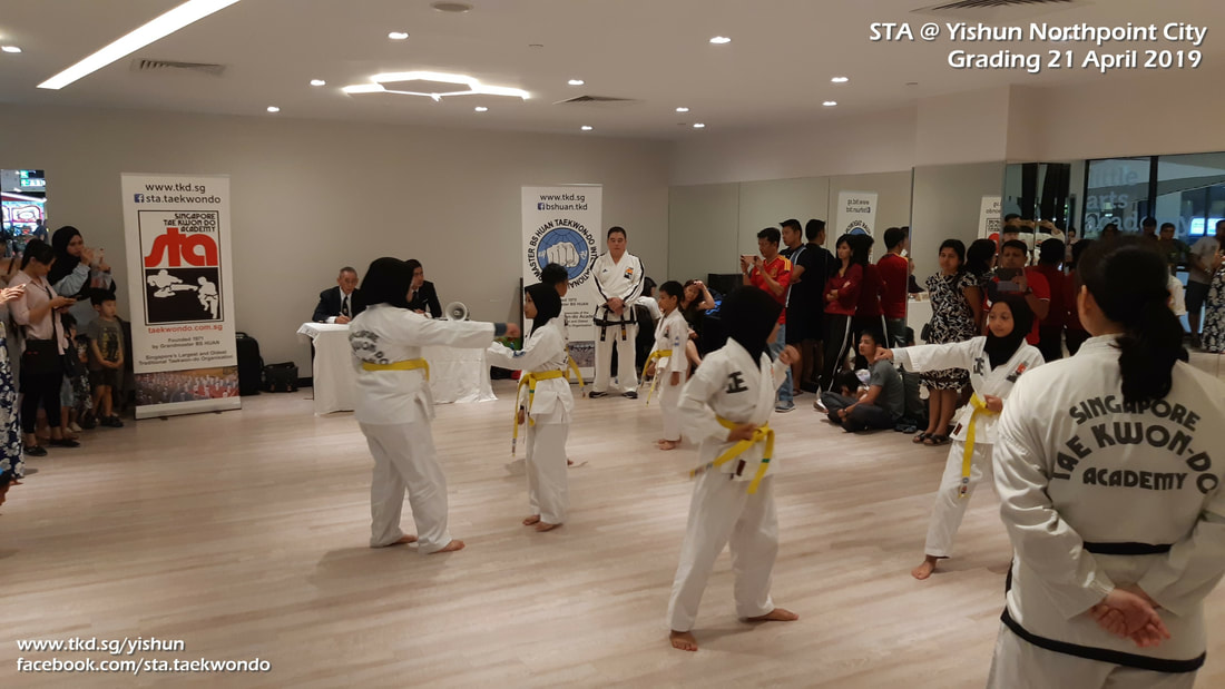 STA Grading Yishun Northpoint City Little Arts Academy Singapore Taekwondo Academy TKD Instructor Adrian Huan Grandmaster BS Huan International School 21 April 2019