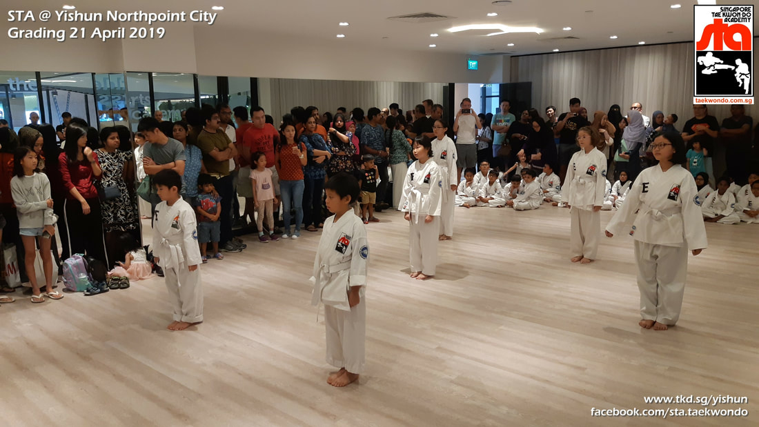 STA Grading Yishun Northpoint City Little Arts Academy Singapore Taekwondo Academy TKD Instructor Adrian Huan Grandmaster BS Huan International School 21 April 2019