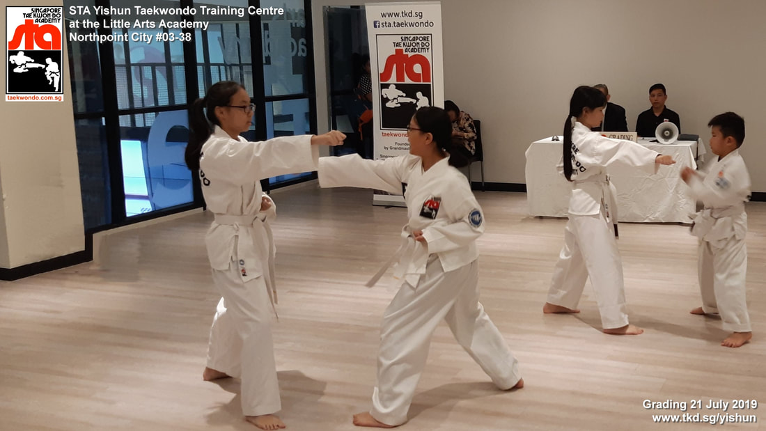 Grading Yishun Northpoint City Little Arts Academy Singapore Taekwondo Academy TKD Instructor Adrian Huan Grandmaster BS Huan International School 21 July 2019 STA 